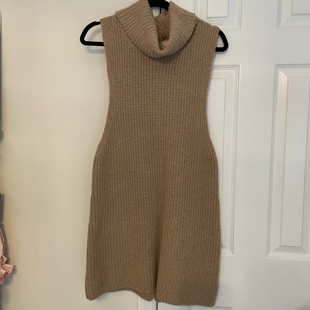 Tan colored Free People Tank-top Sweater. Perfect condition. Size: Small